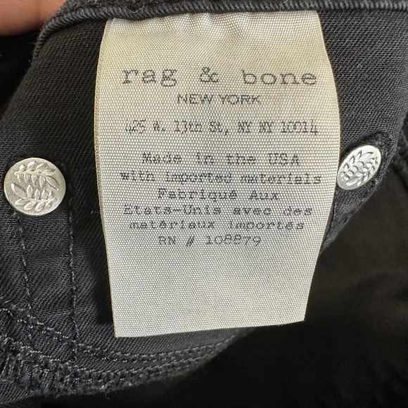 Rag & Bone Black Mid Rise Leggings‎ Skinny Jeans size 26 - Picture 11 of 13